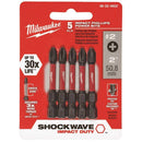 JOGO BIT PHILIPS PH2 (50MM) 5 PEÇAS MILWAUKEE
