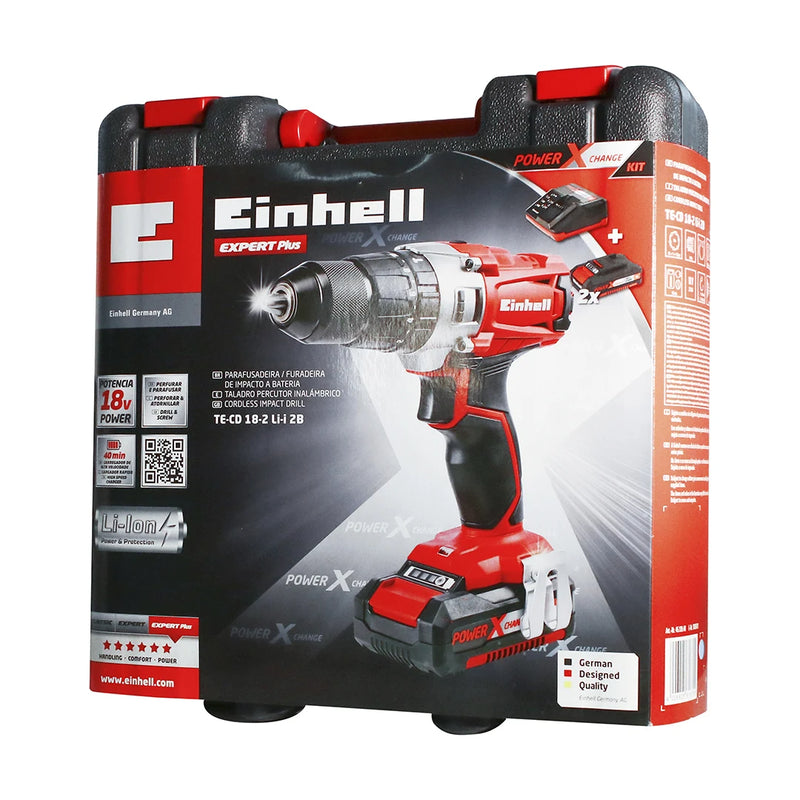 PARAFUSADEIRA IMPACTO EINHELL TE-CD 18-2 LI-I 2 BATERIAS