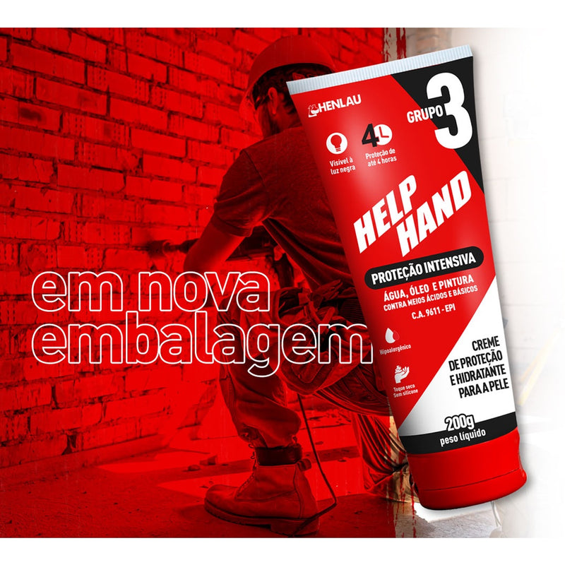 CREME PROTEÇÃO INTENSA EPI HELP HAND G3 200G HENLAU