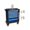 CARRINHO METALICO AZUL 7 GAVETAS 153 FERRAMENTAS KINGTONY