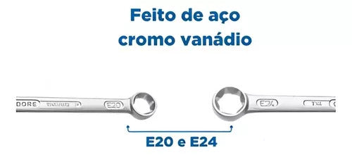 CHAVE ESTRELA TORX GTX PLANA E20 X E24 GEDORE