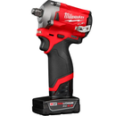 CHAVE IMPACTO MILWAUKEE M12 FUEL 1/2" 2555 (C/ 1 BATERIA, CARREGADOR E BOLSA))