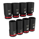 JOGO SOQUETES IMPACTO LONGO 3/4 26-38MM 8 PECAS MILWAUKEE 49-66-7020
