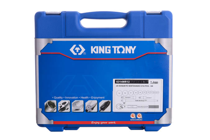 JOGO SOQUETES SEXTAVADO 3/4 22-50MM 14 PEÇAS KINGTONY