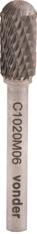 LIMA ROTATIVA ABAULADA 10X20MM HASTE 6MM VONDER