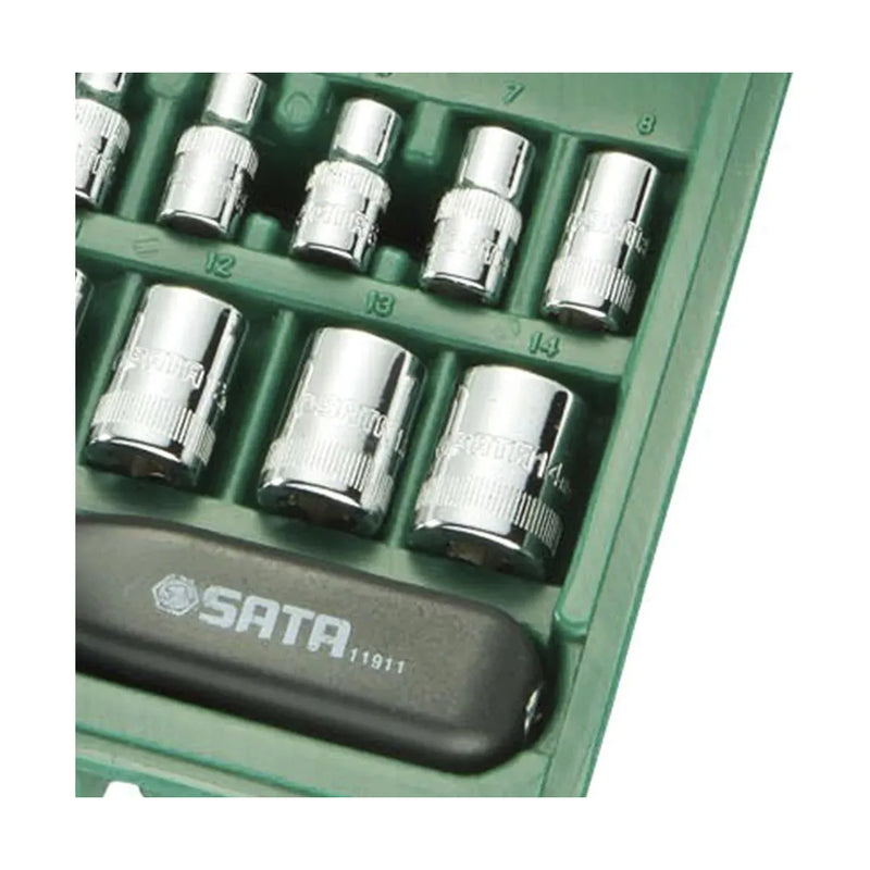 JOGO SOQUETE SEXTAVADO 1/4 04-14MM 20 PEÇAS SATA ST09522
