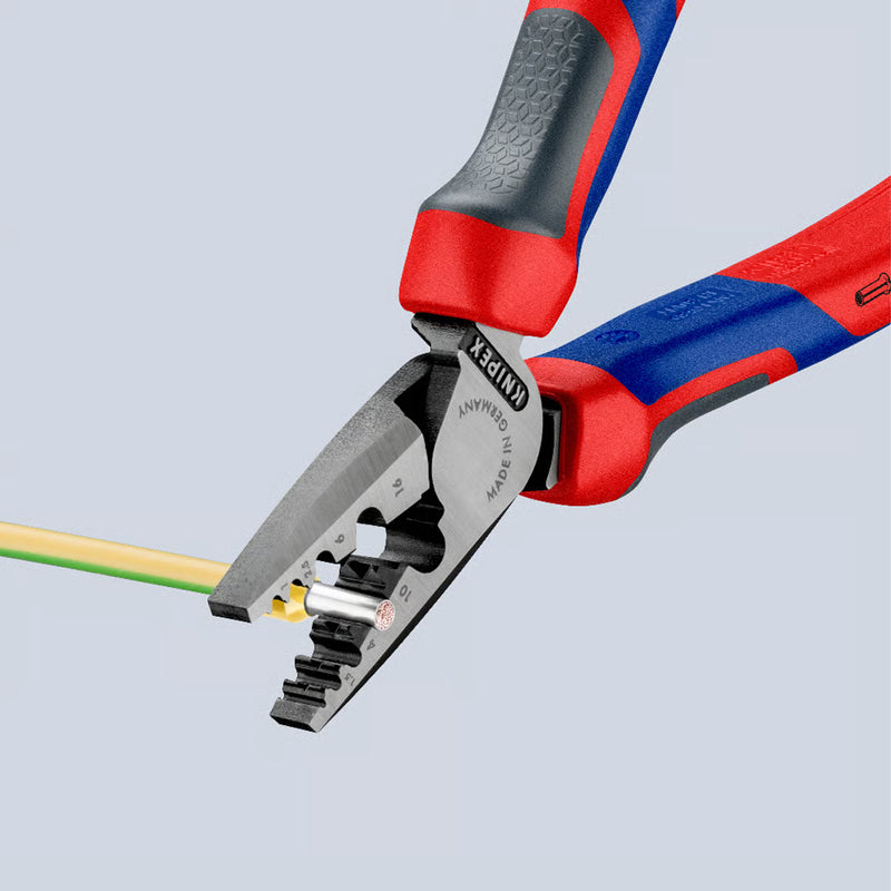 ALICATE PRENSA TERMINAL 0,25-16MM PONTA OCA KNIPEX 97 72 180