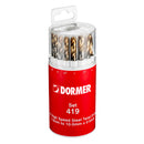 JOGO BROCAS ACO RAPIDO HSS TITANIO 01-10MM 19 PECAS DORMER A094419