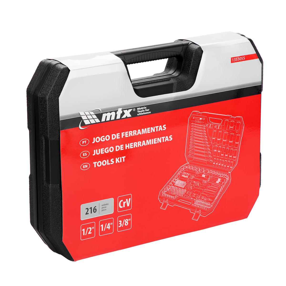 MALETA JOGO FERRAMENTAS COMPLETA MTX 216 PEÇAS
