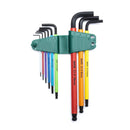 JOGO CHAVE ALLEN HEXAGONAL LONGA ABAULADA COLORIDA 9 PEÇAS SATA