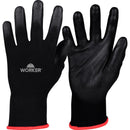 LUVAS SEGURANÇA PU PRETA WK29 POLIESTER G 9 POL WORKER 06 PARES