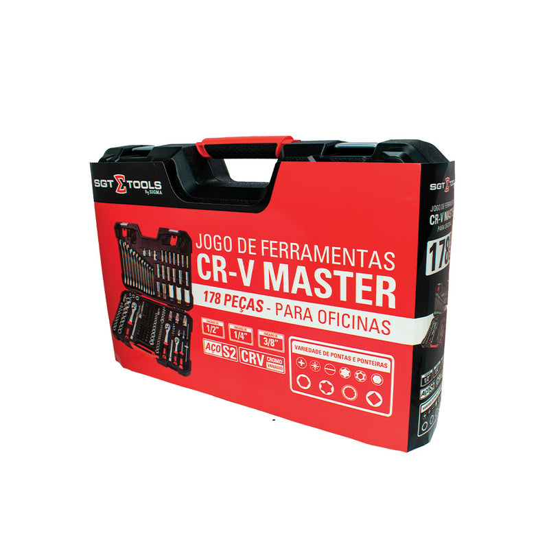 MALETA JOGO FERRAMENTAS COMPLETA SIGMA TOOLS 178 PEÇAS
