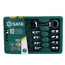 JOGO CHAVE COMBINADA CATRACA CURTA 10-19MM 10 PEÇAS SATA ST09025G