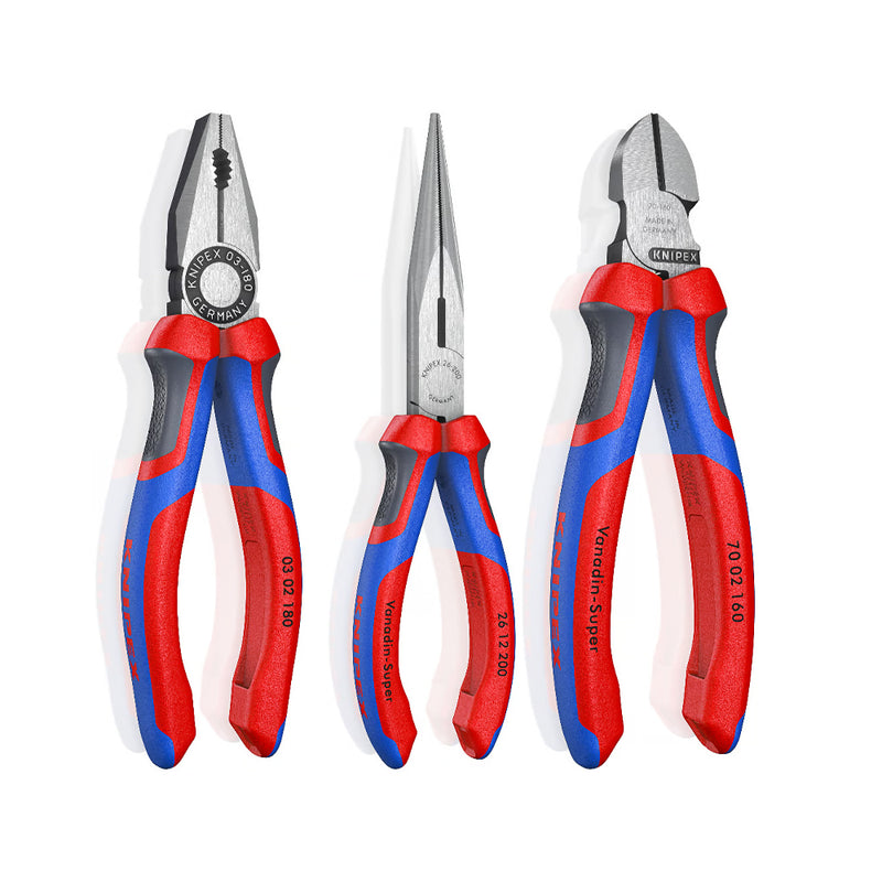 JOGO ALICATES UNIVERSAL CORTE BICO 3 PEÇAS KNIPEX 00 20 11