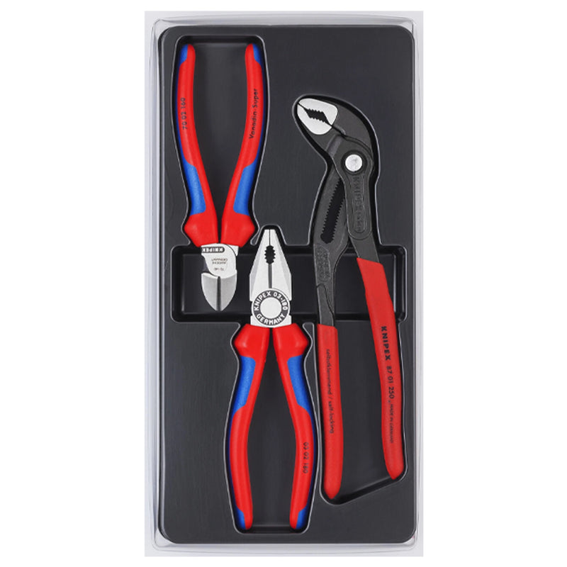 JOGO ALICATES COBRA CORTE UNIVERSAL 03 PEÇAS KNIPEX 00 20 09 V01