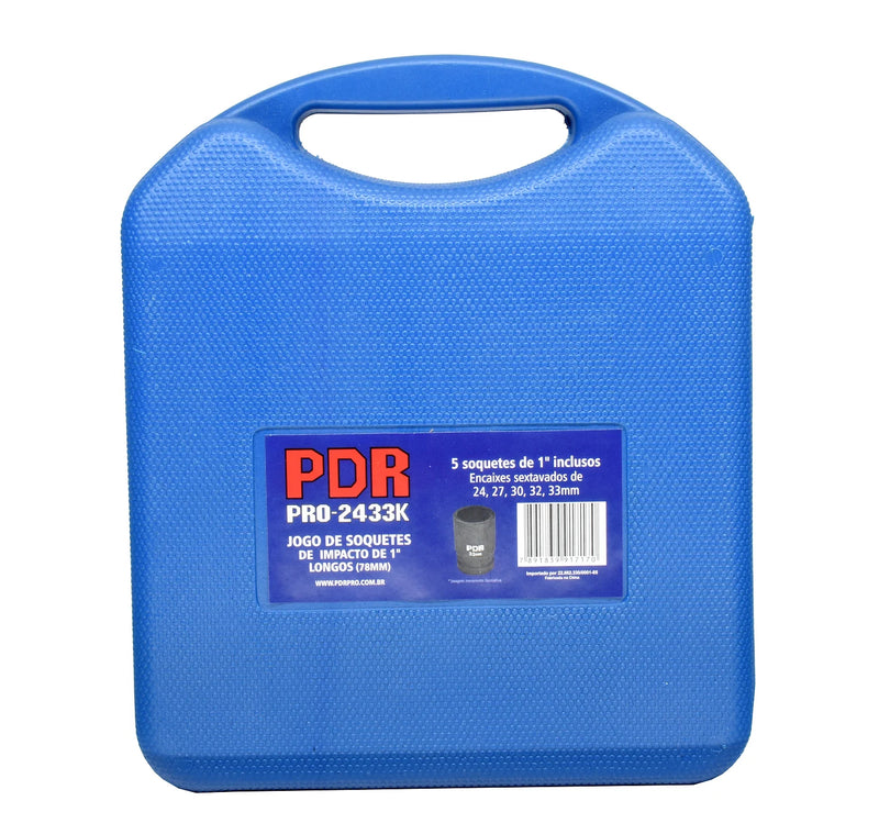 JOGO SOQUETES IMPACTO SEXTAVADO LONGO PDR 1 POL 24-33MM 05 PEÇAS
