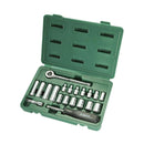 JOGO SOQUETE SEXTAVADO 1/4 04-14MM 20 PEÇAS SATA ST09522