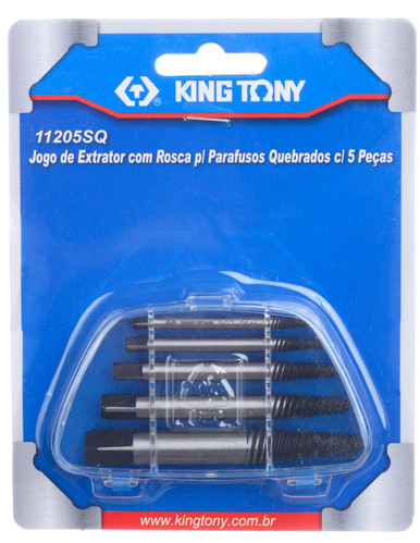 JOGO EXTRATORES PARAFUSOS 5 PEÇAS KINGTONY