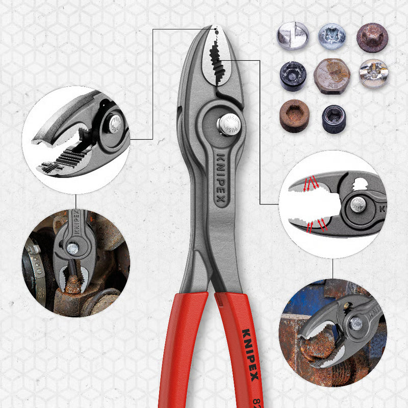 ALICATE AGARRE FRONTAL LATERAL TWINGRIP 200MM KNIPEX 82 01 200