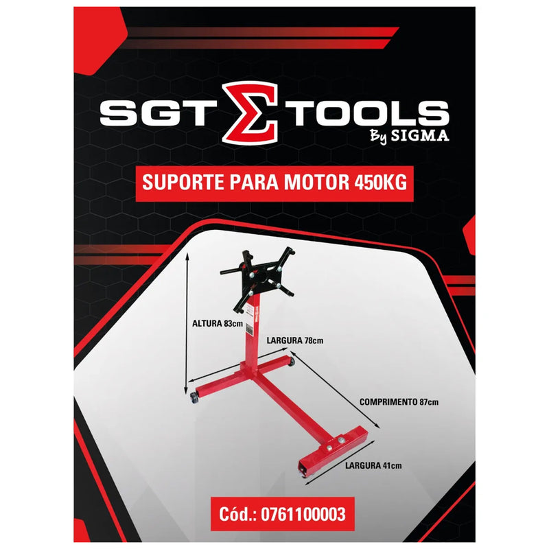 SUPORTE UNIVERSAL CAVALETE MOTORES 4 6 CILINDROS SIGMA TOOLS