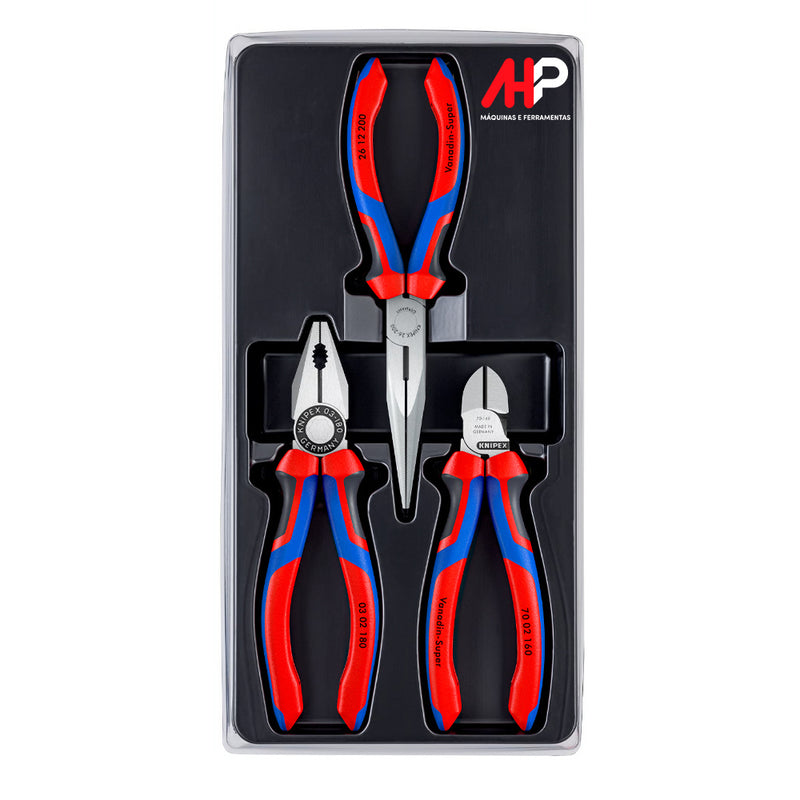 JOGO ALICATES UNIVERSAL CORTE BICO 3 PEÇAS KNIPEX 00 20 11