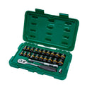 JOGO SOQUETE EXTRATOR BOLT BITER 1/4 3/8 23 PECAS SATA ST09138