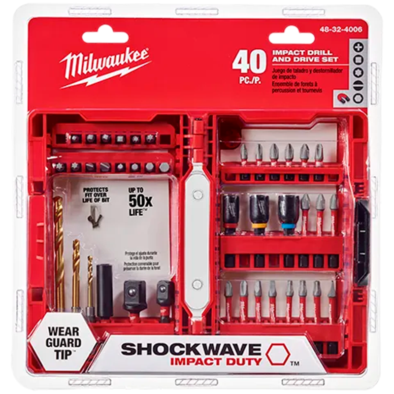 JOGO BITS BROCAS MILWAUKEE SHOCKWAVE 40 PEÇAS