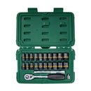 JOGO SOQUETE EXTRATOR BOLT BITER 1/4 3/8 23 PECAS SATA ST09138