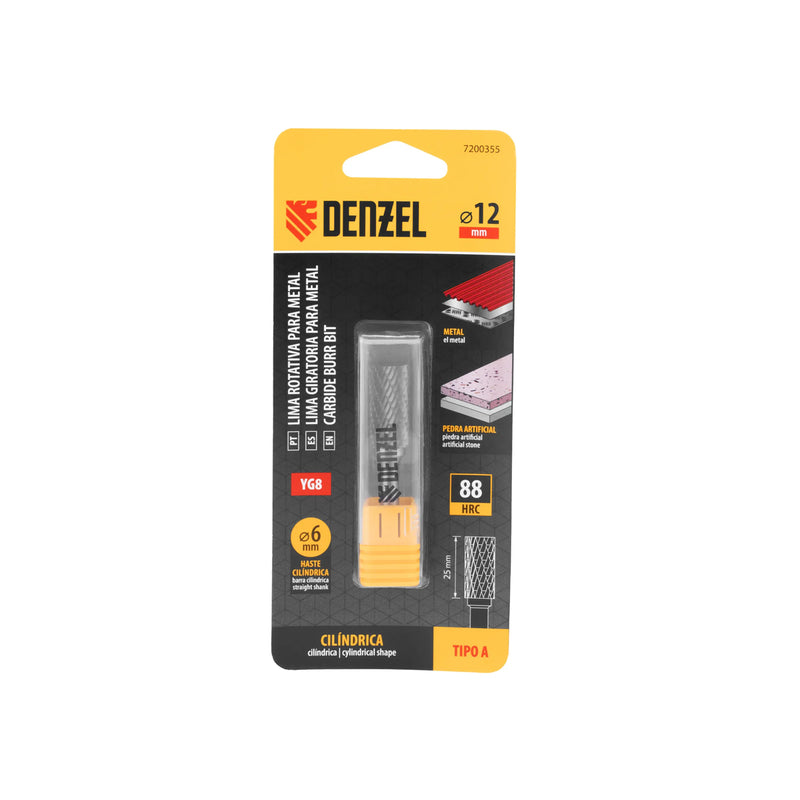 LIMA ROTATIVA CILINDRICA TIPO A 12MM DENZEL