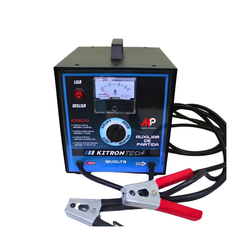 CARREGADOR BATERIA AUXILIAR PARTIDA PORTATIL 50A KITRON TECH
