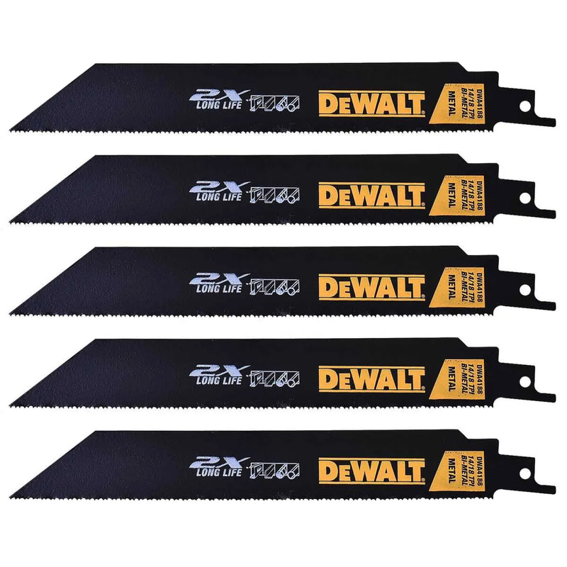 LAMINA SERRA SABRE 6 POL CORTE METAL 5 PEÇAS DEWALT DWA4186
