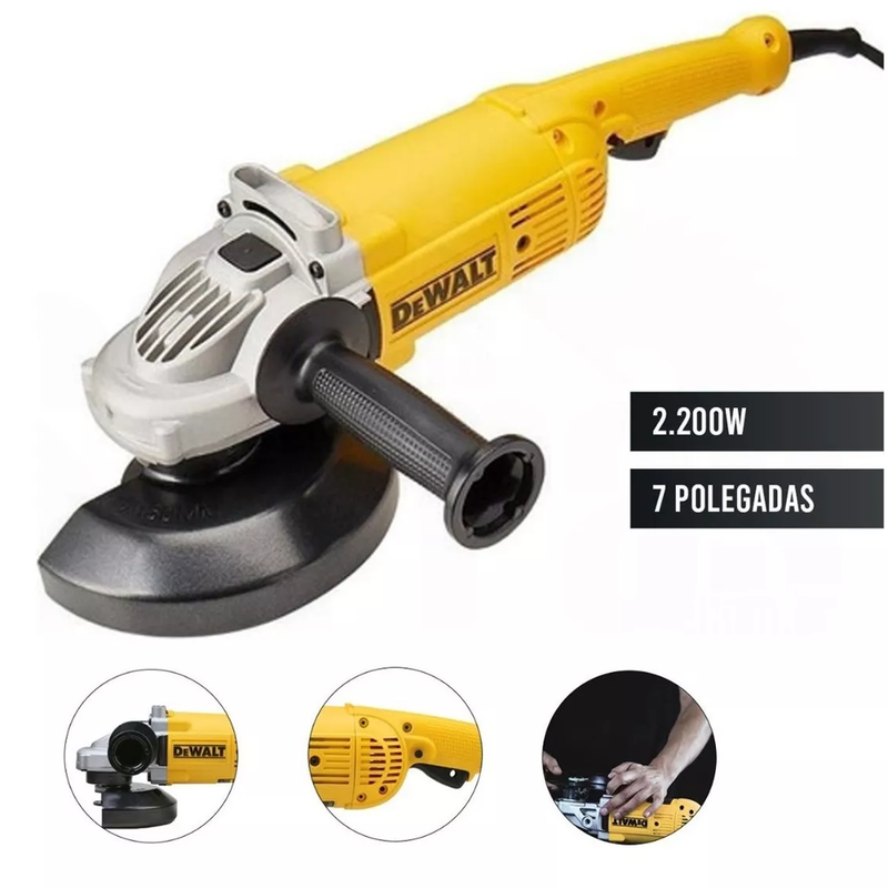 ESMERILHADEIRA ANGULAR 7 POL DEWALT 2200W DWE491B2 220V