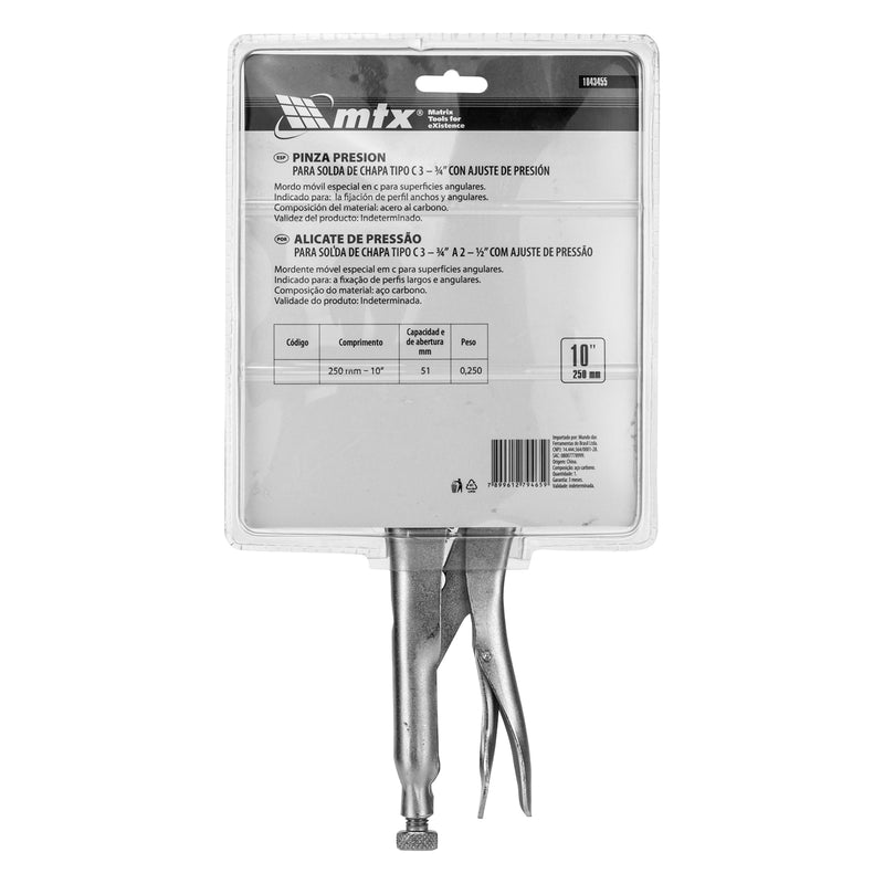ALICATE PRESSAO TIPO C 10 POL 255MM MTX