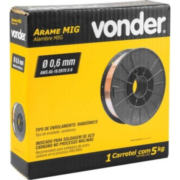 ARAME MIG 0,6MM CARRETEL 5KG VONDER