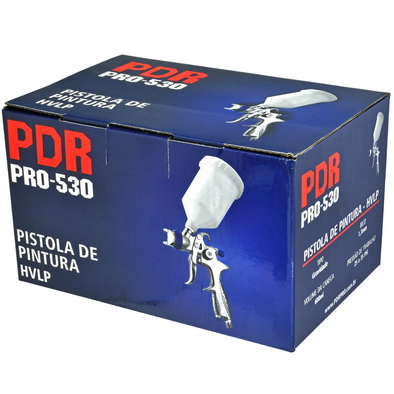 PISTOLA PINTURA HVLP PDR 1,3MM 600ML PRO-530