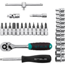 JOGO SOQUETES SEXTAVADOS 1/4 04-13MM 29 PEÇAS STELS