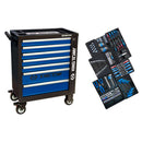 CARRINHO METALICO AZUL 7 GAVETAS 153 FERRAMENTAS KINGTONY