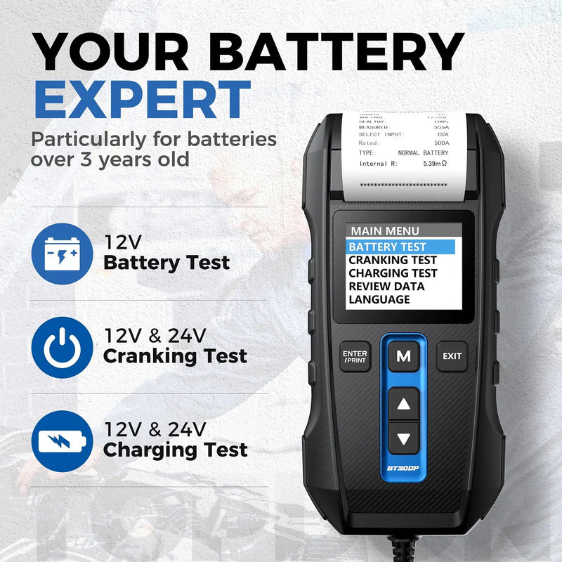 Testador Bateria Topdon Bt300p Importado Impressao 12v 24v