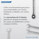 JOGO CHAVES COMBINADAS COM CATRACA 08-19MM 12 PECAS  GEDORE